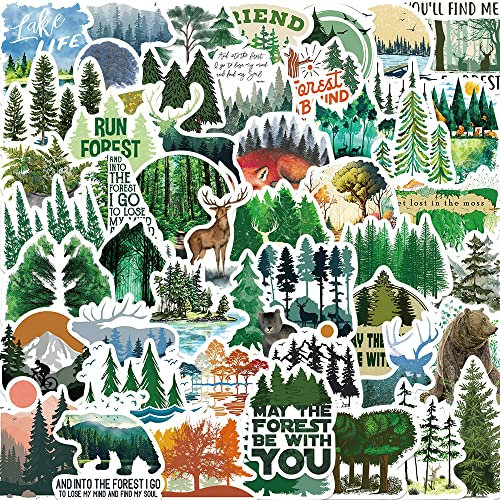 Bric Dodo 50 Stück Wälder Aufkleber Auto Laptop Telefon Gitarre Skateboard Motorrad Fahrrad Forest Stickers Set Vinyl Wasserdicht Aesthetic Aufkleber für Jugendliche Kinder Erwachsene