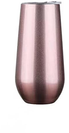 PEEHOO 180 ml Coquille d'oeuf Coupe sous vide en forme de U Grand Ventre Coupe en Acier Inoxydable 304 Coupe de Champagne Vin Rouge, Or Rose Brillant, 180 ml