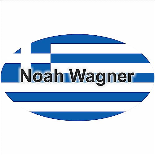 Kiwistar Klebeetiketten - Aufkleber - Fahne - Flagge - Griechenland - 10x6,6 cm - mit Wunschtext - Name - personalisiert - Namensaufkleber - Autoaufkleber - Racing