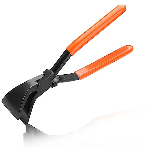 LEONTOOL 11 Inches Hand Seamers Sheet Metal Tools 45°Jaws Sheet Metal Pliers with PVC Handle Sheet Metal Bending Pliers Metal Bender Tool Sheet Metal Bender for Bending and Flattening Sheet Metal
