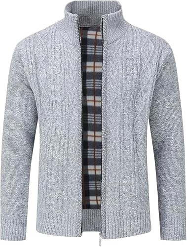 MATINEE - S-6XL - Mens Fleece Thermal Fleece Lined Sweater Cardigans-Plus Sizes
