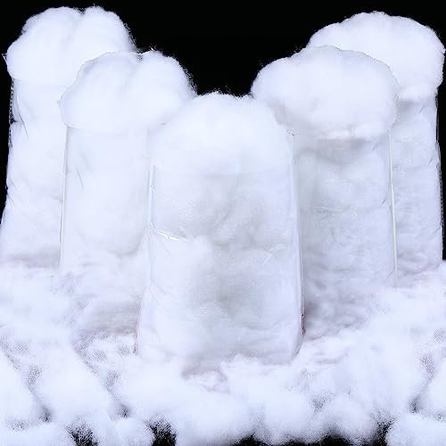 Weihnachten Kunstschnee Dekorationen Schneedecke für Innen Weiche Flauschige Schnee Künstliche Schneewatte Winter Deko für Feiertag Weihnachten, unter Weihnachtsbaum, Dorf Dekor (10 Beutel)