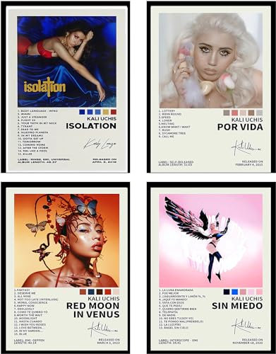 CULION Kali Uchis Poster Album Cover Poster für Zimmer ästhetisches Set mit 4 Stück Wohnzimmer Schlafzimmer Wanddekoration Kunst ungerahmt: 30 x 45 cm
