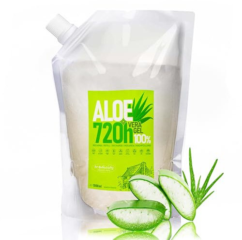 Gel de Aloe Vera für Haut- und Haarpflege: Körper Lotion, After Sun, After Shave, Bart Balsam, Haar Gel, Enthaarung und Rasur, Gesichtspflege Gel - 1000 ml 1 L