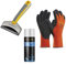 vasalat Scheibenenteiser Enteiserspray Auto 400ml + 2x Eiskratzer + Arbeitshandschuhe Winter Gr.11
