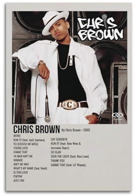 klouds Chris Brown Album-Poster, dekoratives Gemälde, Leinwand, Schlafzimmer, Kunst, Wohnzimmer, Dekoration, modern, ästhetisch, 30 x 45 cm, ungerahmt