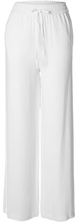 SELECTED FEMME Damen Slfviva-gulia Hw Long Linen Pant Noos Stoffhose, Snow White, 34 EU