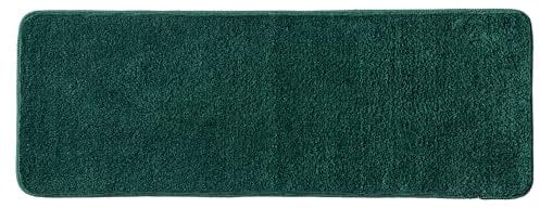 MIULEE 1 Piece Rectangular Bath Mat for Shower Non-Slip Soft Comfortable Tabis Absorbent Soft Microfibre Toilet Bath Mat 45 x 120 cm Dark Green
