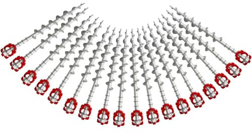 GarfatolRv 18 Pcs 12 Aluminum Ground Anchors, Tent Stakes Heavy Duty for Swing Set Anchors Screw in Kit for Tents, Canopies, Sheds,Amusement Facilities,Swing Sets Outdoor