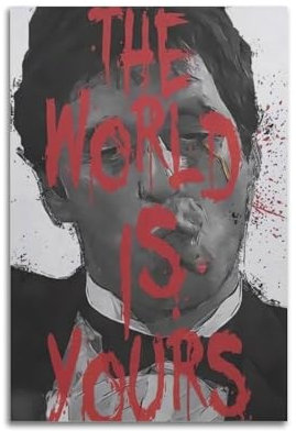 Szzmyo Scarface Filmposter auf Leinwand, ungerahmt, 30 x 45 cm, Schlafzimmer, Wohnzimmer, Badezimmer, Klassenzimmer, Büro