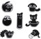 7Pcs Broche Chat,Broche Pour Chat,Broche Chat Femme Vetement,Broche mignonne en émail,pour les Amoureux des Chats(Noir)