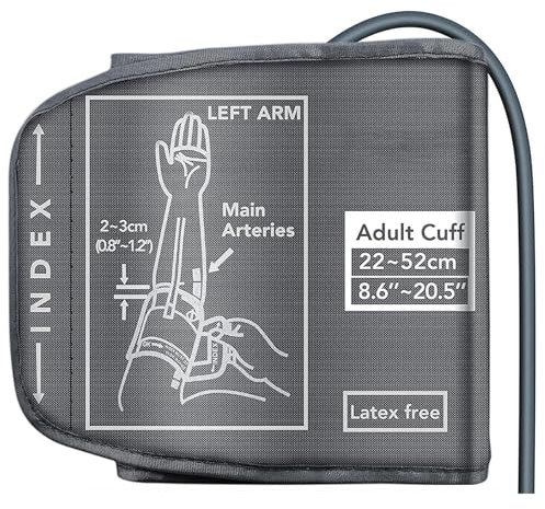 Brazalete extragrande de repuesto para monitores Omron BP de 22 a 52 cm, brazo grande ajustable XL, incluye 6 interfaces universales, compatible con monitores de presión arterial