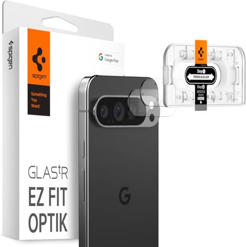 Spigen Glas.tR EZ Fit Optik Kameraschutz kompatibel mit Google Pixel 9 Pro, 2 Stück, Kristallklar, Anti-Kratzer, 9H Härte Schutzfolie