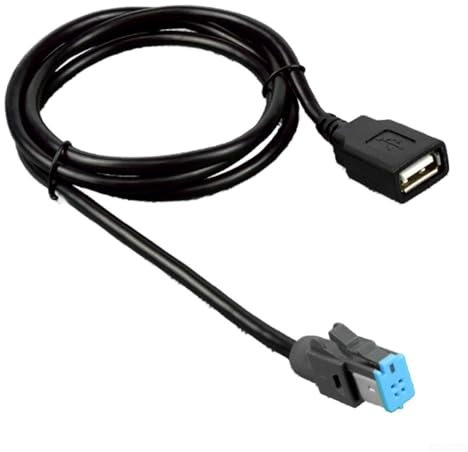 Zilimontt Adaptador de cable USB de coche Cable USB de 4 pines para reproductor de radio de audio CD, interfaz de cable adaptador USB, longitud de cable extendida, radio estéreo de audio de vehículo