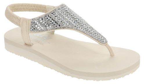 Skechers Women's Mediation-Glamorous Muse Flip-Flop, Cremeweiß, 39 EU