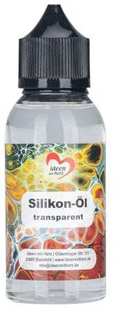 Ideen mit Herz Silikon-Öl | transparent | 100 ml | Schmier-Mittel | Pouring-Technik | DIY | Schutz von Gummi, Kunststoff und Metall