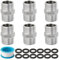 Josaton 6 Pcs Hex Nipple Fitting 3/4 Male to 3/4 Male Thread Stainless Steel 304 Hex Nipple Connector for Pipe Connecting Conversion