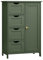 VASAGLE Badezimmerschrank, schmaler Badschrank, Beistellschrank, Kommode, mit 4 Schubladen, Schranktür, verstellbare Ablage, 30 x 55 x 82 cm, waldgrün LHC041C01