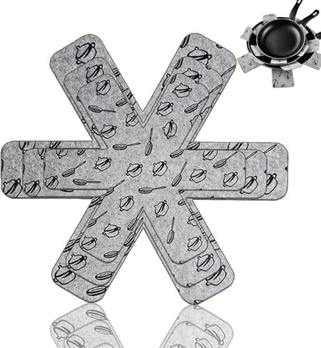 Pack of 12 Pan Protectors, Pan Protectors, Pot Protectors, Felt Pan Protectors, Stacking Protection, 3 Different Sizes, Pan Protectors to Protect Against Scratches (12 Pieces 38-33-22 cm -B)