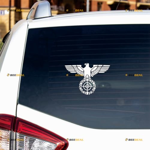 Scharfschütze Bundesadler Reichsadler Adler Zweiter Weltkrieg Deutsch Deutschland Armee Aufkleber Abziehbild Vinyl - Weiß 20,3cm - Für Auto Boot Laptop Becher Kein Hintergrund Konturschnitt