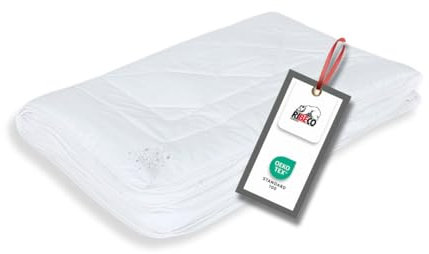 RIBECO GERMANY 4-Jahreszeiten Bettdecke Jan 135 cm x 200 cm – ganzjährige Bettdecke mit kuscheliger Hohlfaser 6D-Füllung, allergikerfreundlich, Made in Germany