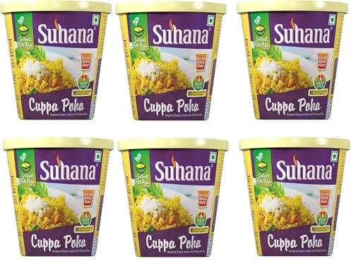 Suhana Spices Mix Powder - Curry Masala Recipe Mixes Casserole Seasoning Herbs - Simplifies & Speeds Up Cooking Process (Pack of 6, Suhana Cuppa Poha Mix 80g)