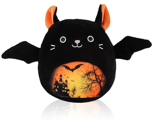 Fledermaus-Plüschtier, 23cm Fledermausplüschkissen schwarz, großen Ohren und kleinem Flügel, Halloween Heimdekoration Partygeschenke Geburtstagsgeschenke Plüsch Gefüllte Spielzeug für Mädchen Jungen