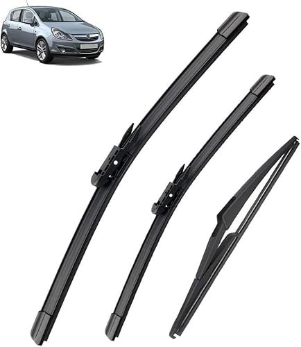 NIUSENN Escobilla Limpiaparabrisas para Opel Corsa D 2006-2014 2007 2008 2009 Delanteros de Coche Juego Brazo y escobilla Traseros Compatible automático Compatible