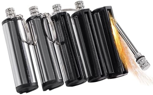 hiSpkNix 5-Pack Permanent Match Lighter - Waterproof Keychain Survival Tool for Camping, Candles & Emergency