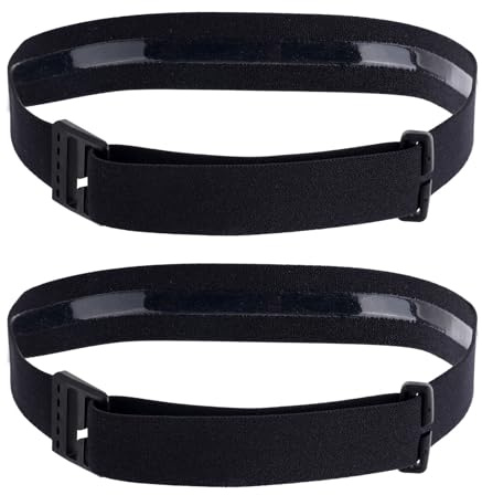 2stk Elastisches Ersatz-Stirnlampenband, Verstellbares Nylon-Stirnlampenband, 2,5cm Breit Kompatibel mit Black Diamond, Petzl, Princeton Tec, Fenix (Schwarz)