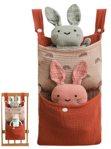 JEXOWIQ Babybett Organizer Baby Hängend Kinderzimmer Organizer Aufbewahrungstasche Windeln Organizer Beistellbett,babybett organizer,wickelkommode organizer,wickeltisch zubehör,organizer wickelkommode