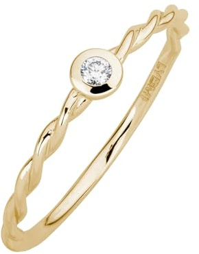 Lyomi Damen Ring 585/- Gold Glänzend Diamant Lab Grown gelb 0,04ct. 067370177-1