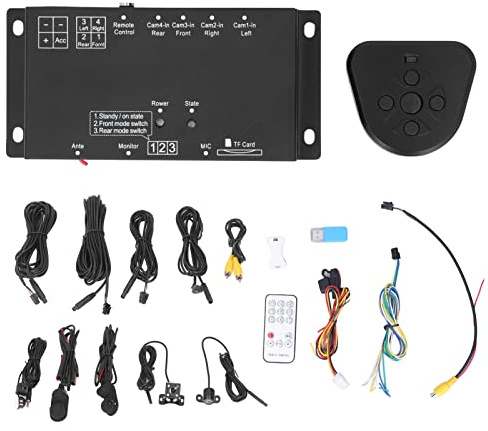 6 Channel Car DVR 360 Panoramic Recorder with 4 Cameras, WireWireless Control, GSensor, Battery Protection, Universal Fit