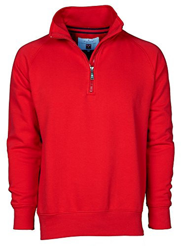 CHEMAGLIETTE! Felpa In Cotone Con Mezza Zip In Payper Miami Per Uomo [Rosso ,Medio]