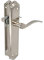 Amig - Juego de Manillas de Placa - Adecuado para Puertas de Paso de Interior y Exterior con Manivela Cómoda, Elegante y Atemporal - Latón - Color Plateado - 256 x 48 mm
