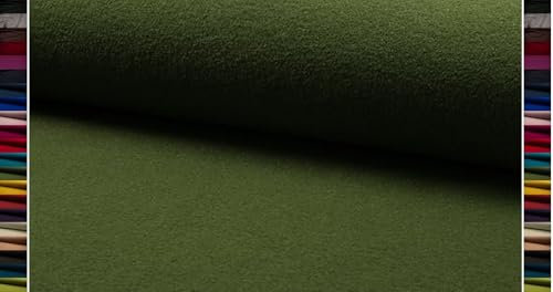 Stoffbook Oliv HOCHWERTIG Loden KOCHWOLLE 100% Schurwolle STRICKLODEN Wollstoff WOLLWALK, D548