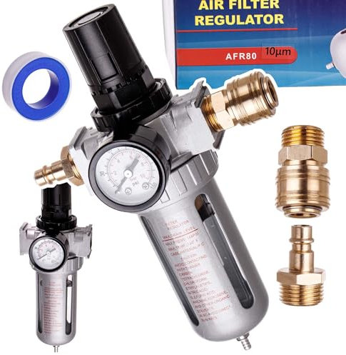 Druckluft Filter Wartungseinheit Druckminderer Regler für Kompressor 0,010 Schnellkupplung