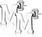 Bungsa BUCHSTABE M Ohrstecker Silber - BUCHSTABEN M Ohrring in Silber - Alphabet Ohrringe zum Stecken - aus Edelstahl - Ohrschmuck für Damen, Kinder & Herren