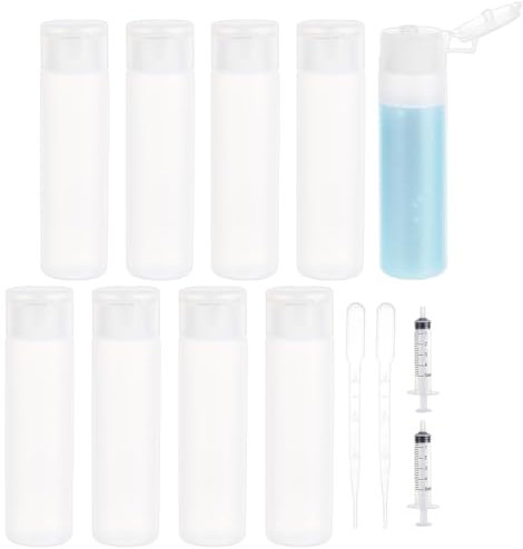 BENECREAT 10 Pack 18ml 0.6oz Small Travel Squeeze Bottles - Refillable Makeup Foundation Container, Sample Bottles, Tubes for Toiletries, Shampoo, Toner, Cosmetic Essentials