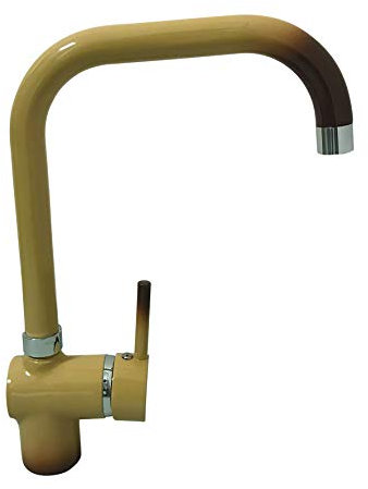 Rubinetto Sorrento per lavello cucina squadrato (Cromo Lucido, Avena, Fragranite, Terra di Francia) (Terra di Francia)