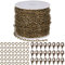 SUNNYCLUE 33 Feet Jewellery Making Chain Bulk 3mm Antique Bronze Kabelkette Mit 30 Karabinerverschlüssen Und 100 Biegeringen Für Halsketten-Ohrring-Armbänder, Nickel Frei