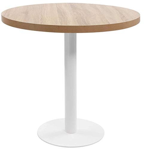 vidaXL Bistrotisch für 2 Personen Bartisch Bartresen Stehtisch Tresentisch Esstisch Tisch Küchentisch Partytisch Hellbraun 80cm MDF