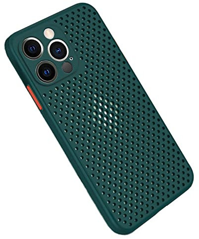 Rdyi6ba8 Funda Compatible con iPhone 13 Pro, Carcasa de Silicona Suave Antichoque Bumper Anti-Sobrecalentamiento Case para iPhone 13 Pro, Verde Oscuro