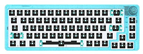 GK GAMAKAY LK67 65% RGB Modular DIY Mechanical Keyboard, 67 Keys Hot Swappable 3pin/5pin Switch, Programmable Bluetooth 5.0/USB-C Wired/2.4GHz Wireless Customized Keyboard Kit (Clear Blue)