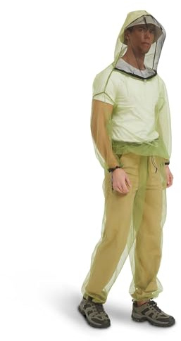 HENNCHEE Mückenanzüge für Erwachsene, Netz-Kapuzenjacke, Ganzkörperschutzhose für den Außenbereich, Mückenschutzkleidung