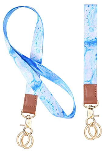 Vicloon Lanyard Umhängeband, Umhängeband Schlüssel und Wristlet Umhängeband, mit Metall Ring und Hohe Qualität Leder, für Schlüssel, Mobile Handys Telefon, Charms