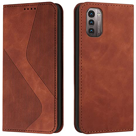 Mo-Somnus Kompatibel mit Nokia G11 / Nokia G21 Hülle, Magnet PU Leder Flip Wallet Case Tasche Handyhülle, Stoßfeste Klappbar Brieftasche Klapphülle mit [Kartenfächer] (Braun)