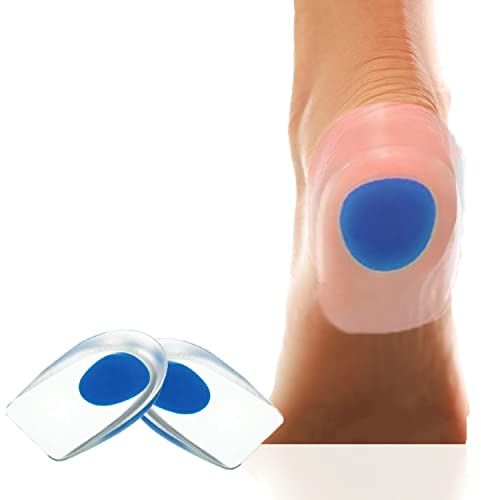 Dr. Bone's Therapeutics Gel Heel Cups, Medical Grade, Invisible Inner Heel Pad, Silicone Shock-Absorbing pad for Plantar Fasciitis,Bone Spurs Foot Care, Heel Pads, Size 7.0-11, Blue, 2 Count