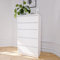 Home Collective Kommode weiß mit fünf Schubladen, Schlafzimmer Flur Nachttisch, Schrank, Sideboard, Highboard, Breite 60 cm Höhe 112cm