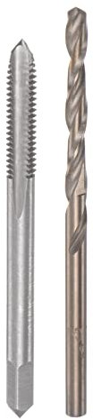 sourcing map Ensembles Tarauds et Embouts, 8#-32 UNC 2B Droit Cannelure Machine Filetage Taraud Fraisage, 3.3mm M35 Cobalt Haute Vitesse Acier (HSS-CO) Foret Hélicoïdal